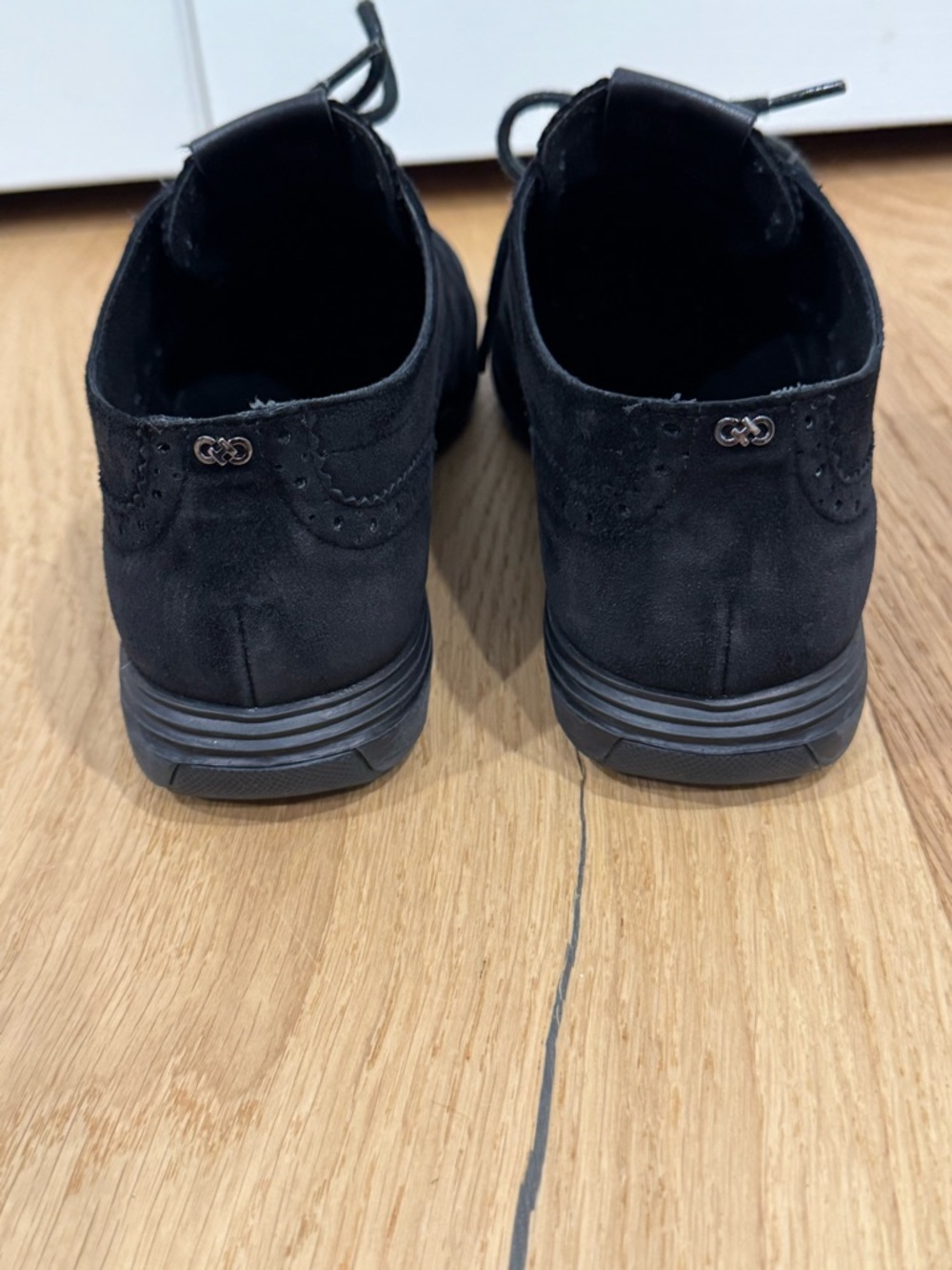 Cole Haan Grand Tour Oxfords black suede leather Sz 7 - Picture 3 of 9